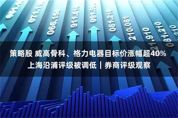 策略股 威高骨科、格力电器目标价涨幅超40% 上海沿浦评级被调低｜券商评级观察